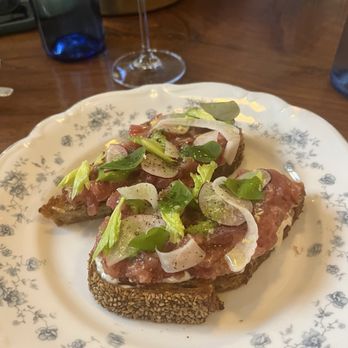Chubby Fish - Tuna crudo on toast - Seafood Near Me - Charleston, South Carolina