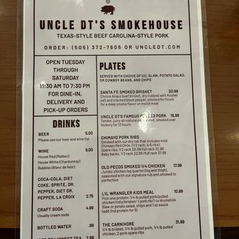 Uncle DT's Kitchen - Menu - Barbeque Near Me - Santa Fe, New Mexico Uncle DT's Kitchen - Menu - Barbeque Near Me - Santa Fe, New Mexico