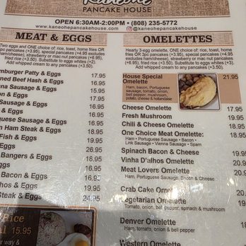 Kaneohe Pancake House - Menu - Breakfast & Brunch Near Me - Kaneohe, Hawaii