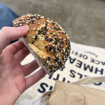 Backyard Bagel - Seasoning on the everything bagel was okay but lacked salt - Bagels Near Me - Seattle, Washington