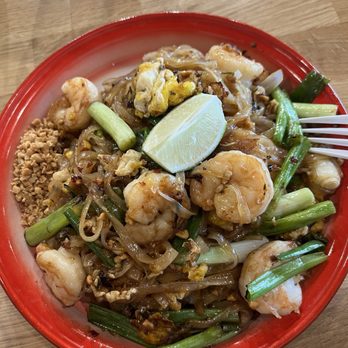 Infused Thai Fusion Kitchen - Shrimp Pad Thai - Asian Fusion Near Me - Morro Bay, California