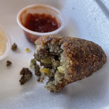 Top Kebab - Kibbeh and hot sauce. Toum was good as well. - Mediterranean Near Me - Highland, California Top Kebab - Kibbeh and hot sauce. Toum was good as well. - Mediterranean Near Me - Highland, California