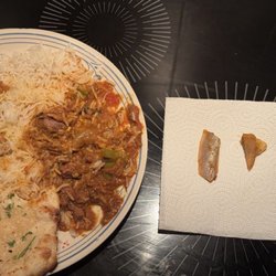 Bombay Sitar - Bones I found in my leftover beef dish from 08/30/26. Very sad.