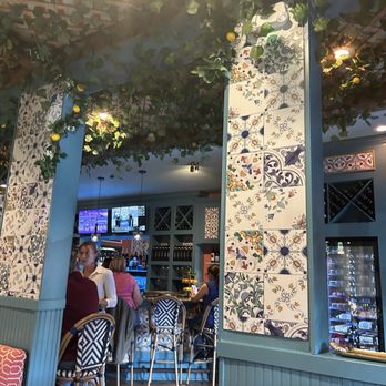 Locanda Ischia - Pretty tiled walls and lemon vines decorating the ceiling. - Italian Near Me - San Jose, California Locanda Ischia - Pretty tiled walls and lemon vines decorating the ceiling. - Italian Near Me - San Jose, California