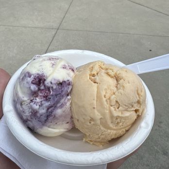 Big Spoon Creamery - Blueberry cheesecake and Chilton County peach - Ice Cream & Frozen Yogurt Near Me - Huntsville, Alabama