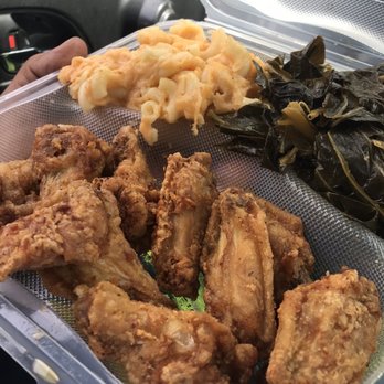 Oohh's & Aahh's - 10 Lemon pepper wings with collards and Mac n cheese - Soul Food Near Me - Washington, DC, District of Columbia Oohh's & Aahh's - 10 Lemon pepper wings with collards and Mac n cheese - Soul Food Near Me - Washington, DC, District of Columbia