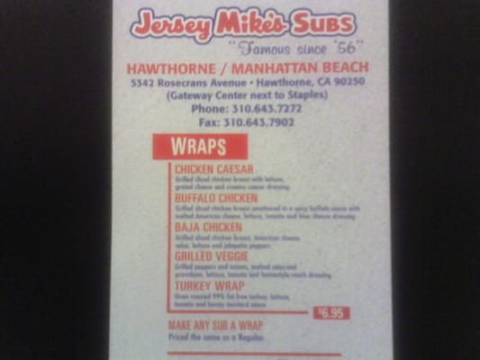 Menu photo 2 Jersey Mike's Subs Hawthorne, CA