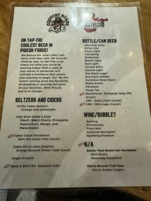 Menu photo 1 Country Roads Axe Pigeon Forge, TN Menu photo 1 Country Roads Axe Pigeon Forge, TN
