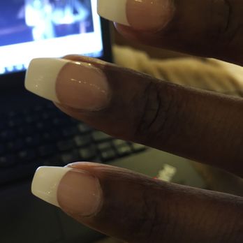 Tulip Nails - Day 2 and already lifting. I asked to get them short and she said this is short enough. Not really happy will not be coming back. :( - Nail Salons Near Me - Alameda, California Tulip Nails - Day 2 and already lifting. I asked to get them short and she said this is short enough. Not really happy will not be coming back. :( - Nail Salons Near Me - Alameda, California