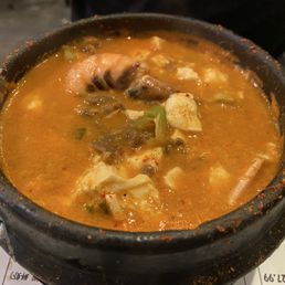 Beef and seafood tofu soup Beef and seafood tofu soup
