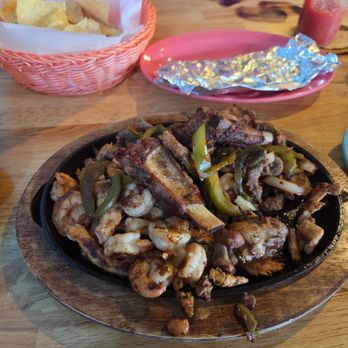 San Jose Jr - Mixed (shrimp, beef, chicken & pork) fajitas.  This picture is after I had already eaten some.  Great food! - Mexican Near Me - Columbia, South Carolina
