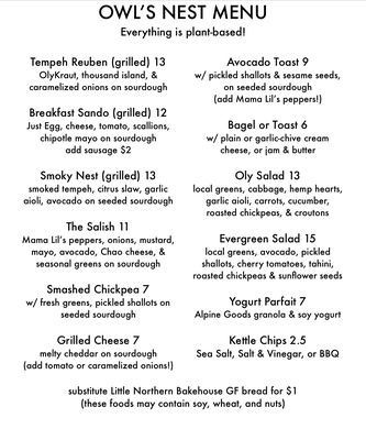Menu photo 3 The Owl's Nest coffee + pastries Olympia, WA Menu photo 3 The Owl's Nest coffee + pastries Olympia, WA