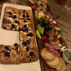 Flavors! Wine, Cocktails, Catering, and The Grand Hall - Blueberry lavender flatbread and large charcuterie board