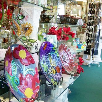 Linda's Gift - Gorgeous Hand Painted Glass Bowls / Bird Baths at Linda's Gifts in Carlsbad - Cards & Stationery Near Me - Carlsbad, California