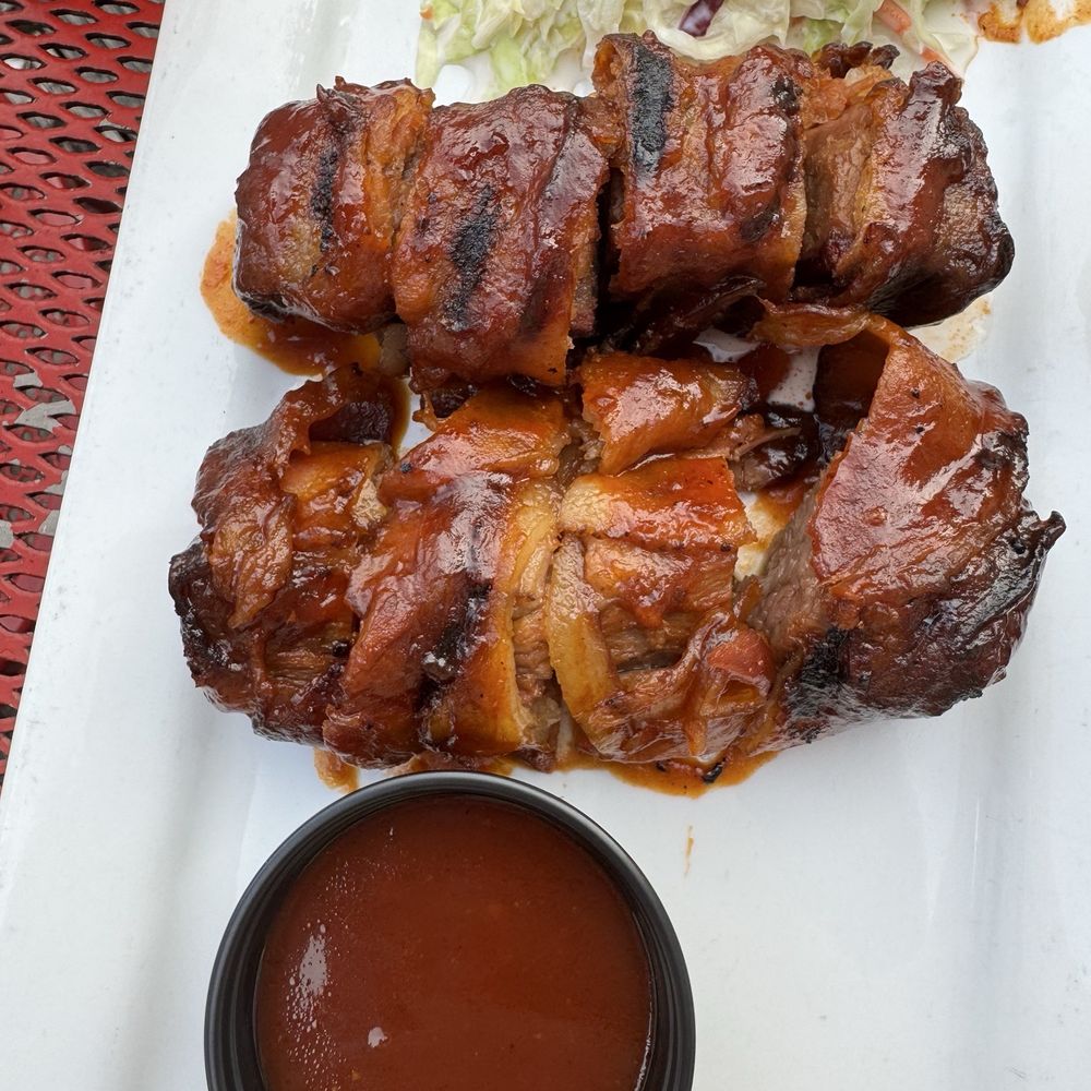 Bacon wrapped beef brisket burnt ends