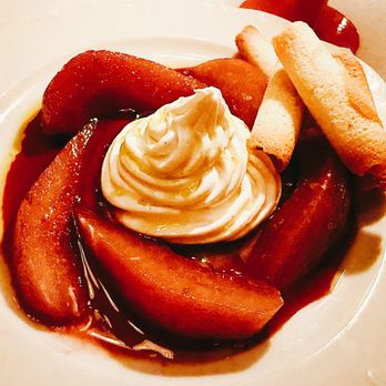 Crevette - Pears Poached in Cassis and Whipped Mascarpone - Seafood Near Me - New York, New York