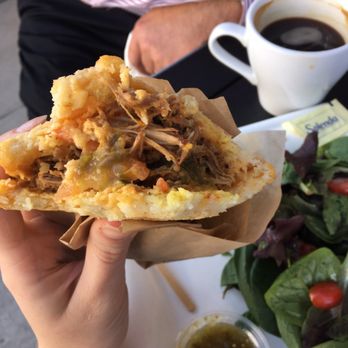 Amara Chocolate & Coffee - Q-ban arepa (1/2 eaten before I remembered to take a pic ) - Coffee & Tea Near Me - Pasadena, California