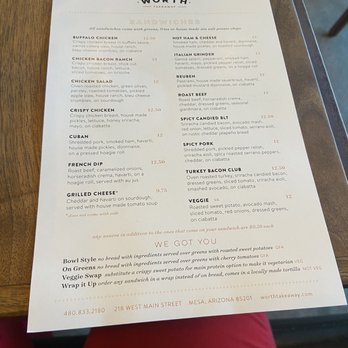 Worth Takeaway - Menu - Breakfast & Brunch Near Me - Mesa, Arizona Worth Takeaway - Menu - Breakfast & Brunch Near Me - Mesa, Arizona