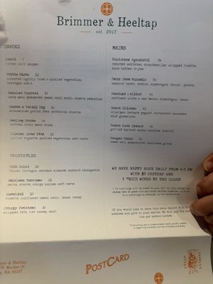 Menu photo 1 Brimmer & Heeltap Seattle, WA