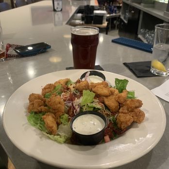 Flying Fish Taphouse - Chicken salad over very fresh and crisp romaine - Seafood Near Me - Jacksonville, Florida Flying Fish Taphouse - Chicken salad over very fresh and crisp romaine - Seafood Near Me - Jacksonville, Florida