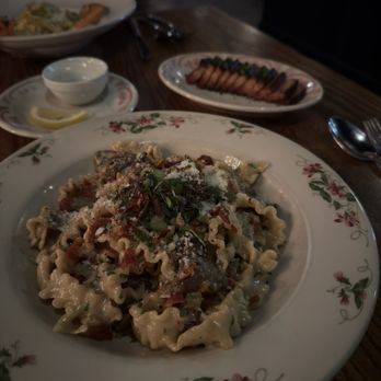 Avoli Osteria - Mushroom mafaldine with pork belly - Italian Near Me - Omaha, Nebraska Avoli Osteria - Mushroom mafaldine with pork belly - Italian Near Me - Omaha, Nebraska