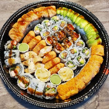 Aburiyaki Sushi - PT11. Roll Tray Medium 60pc for $36 (Can get 10% off with cash payment) - Sushi Bars Near Me - Vaughan, Ontario Aburiyaki Sushi - PT11. Roll Tray Medium 60pc for $36 (Can get 10% off with cash payment) - Sushi Bars Near Me - Vaughan, Ontario