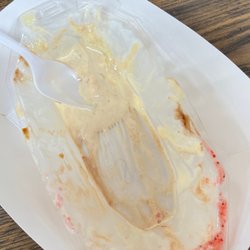 Fosters Freeze - Hair at the bottom of our Banana Split!