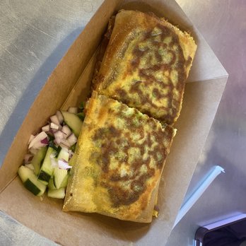 MAKANMAKAN - Murtabak - appetizer. Four pieces, was sad it was not served with the traditional nonya curry. - Indonesian Near Me - Sandy, Utah