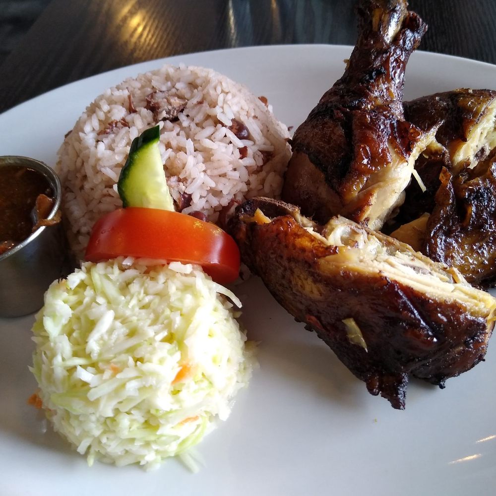 Beryl's Pepper Pot - Quarter chicken jerk with rice and peas and coleslaw $16. - Caribbean Near Me - Pickering, Ontario Beryl's Pepper Pot - Quarter chicken jerk with rice and peas and coleslaw $16. - Caribbean Near Me - Pickering, Ontario
