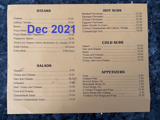 Menu photo 2 Vinny's Pizza Millsboro, DE Menu photo 2 Vinny's Pizza Millsboro, DE