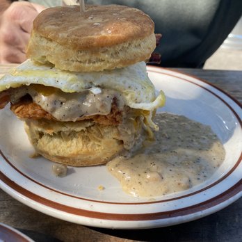 Pine State Biscuits - Reggie Deluxe, needed more gravy on item, not just on side plate to make it look good - Southern Near Me - Portland, Oregon