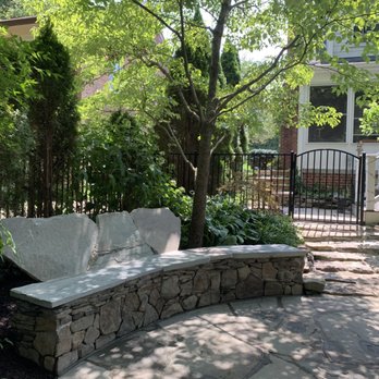 Tenleytown Lawn & Landscape - This memorial bench was created by our craftsman with mortar and flagstone which was locally sourced! - Landscaping Near Me - Washington, DC, District of Columbia Tenleytown Lawn & Landscape - This memorial bench was created by our craftsman with mortar and flagstone which was locally sourced! - Landscaping Near Me - Washington, DC, District of Columbia