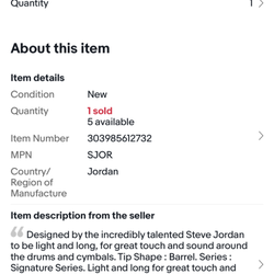 Drums Etc - 5 available for an item that is out of stock....