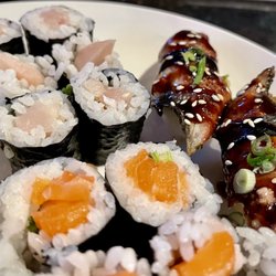 Tokyo Japanese Steakhouse and Sushi Bar - Salmon, Yellowtail rolls and Unagi nigiri