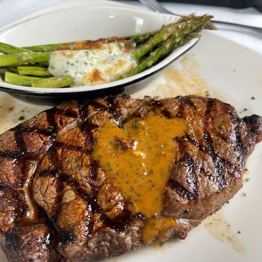 Half Shell Oyster House - Ribeye with asparagus - Seafood Near Me - Biloxi, Mississippi Half Shell Oyster House - Ribeye with asparagus - Seafood Near Me - Biloxi, Mississippi