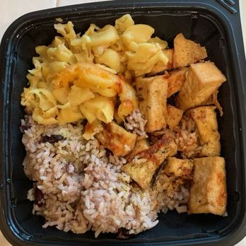 The Jerk Grill - Jerk Tofu combo with rice and peas, Mac n cheese. They were out of the plantains that I ordered as the second side. - Caribbean Near Me - Redlands, California The Jerk Grill - Jerk Tofu combo with rice and peas, Mac n cheese. They were out of the plantains that I ordered as the second side. - Caribbean Near Me - Redlands, California
