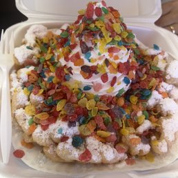 Fruity pebbles funnel cake   Ig: feed_ally