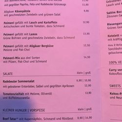 Raskolnikoff - Menu