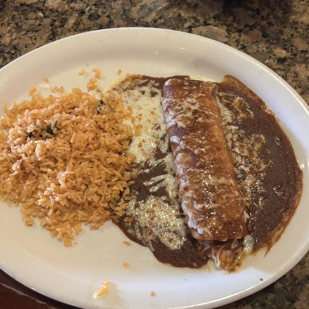 Don Jose's Restaurant - Enchilada, chicken, shredded with rice - Mexican Near Me - Castro Valley, California