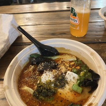 Midnite Ramen - Served in compostable dishes, utensils etc are self serve, drinks or soda available at the bar - Ramen Near Me - Seattle, Washington