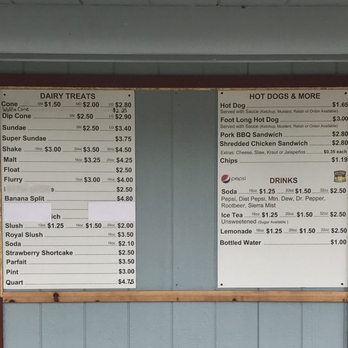 Frostee Shoppe - menus and prices on the wall - Hot Dogs Near Me - Belpre, Ohio