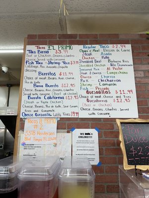 Menu photo 1 Tacos El Primo - Authentic Mexican Grill Tampa, FL Menu photo 1 Tacos El Primo - Authentic Mexican Grill Tampa, FL