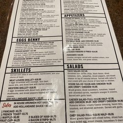 Blackjacks Roadhouse & Games Room - The new menu side 1