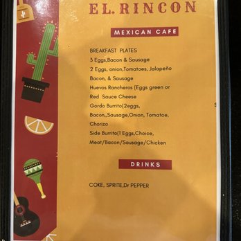El Rincon - Menu - Tacos Near Me - Kilgore, Texas
