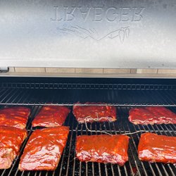 Mistwood Golf Course - Here is a picture of our ribs on the smoker.