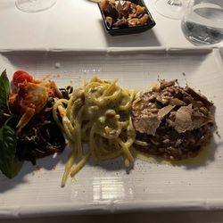 Lanni’s Cucina Verace - This was a tasting of Squid ink pasta with crab, Carbonara, and Mushroom risotto with shaved truffles.
