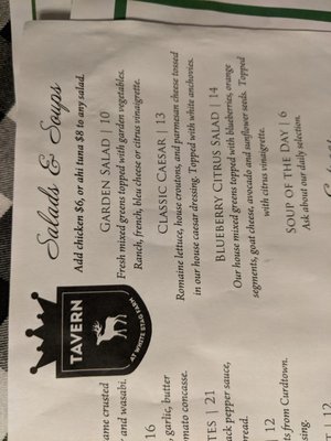 Menu photo 3 Tavern At white stag farm Hayward, WI