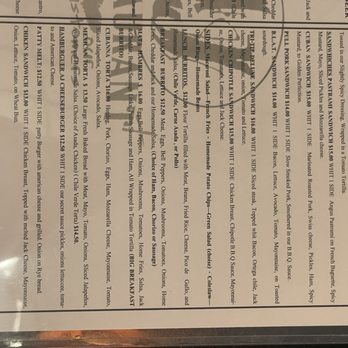 Aj Coffee - Menu B side - Coffee & Tea Near Me - Atascadero, California