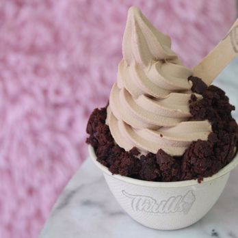 Thrills Soft Serve - PB Cup flavored soft serve with brownies. - Ice Cream & Frozen Yogurt Near Me - Honolulu, Hawaii Thrills Soft Serve - PB Cup flavored soft serve with brownies. - Ice Cream & Frozen Yogurt Near Me - Honolulu, Hawaii