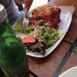 The Lazy Italian - Beef lasagna with a side salad.